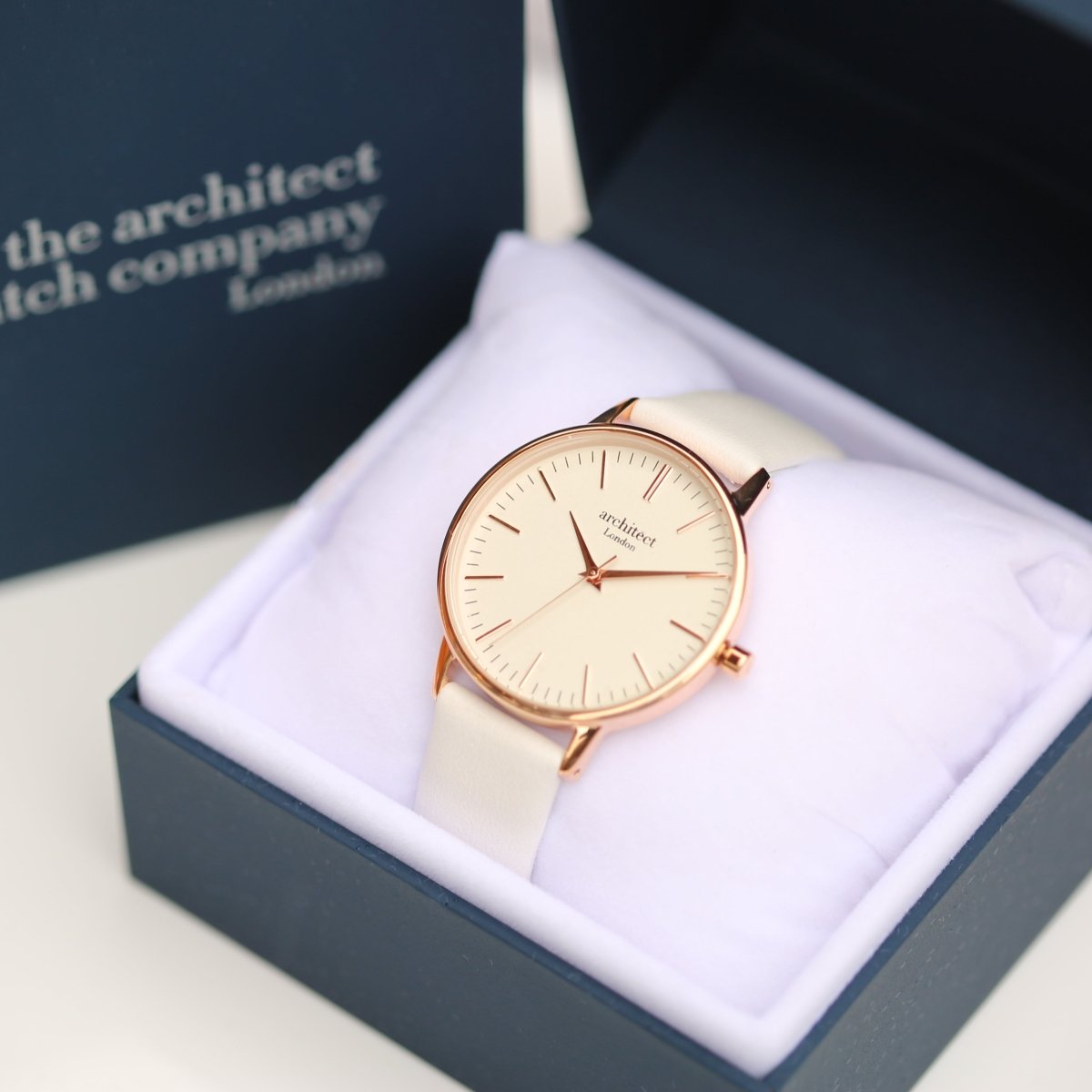 Ladies Archiect Blanc - Handwriting Engraving, White Strap