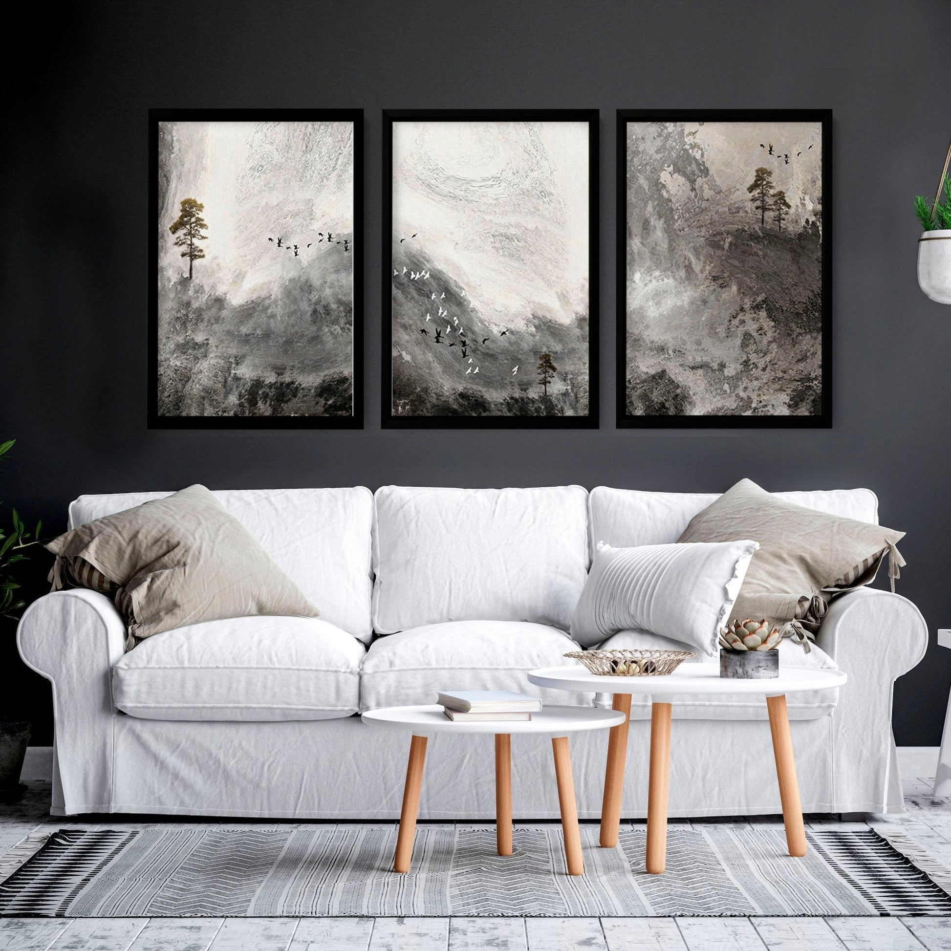Living room art wall | set of 3 Landscape art prints
