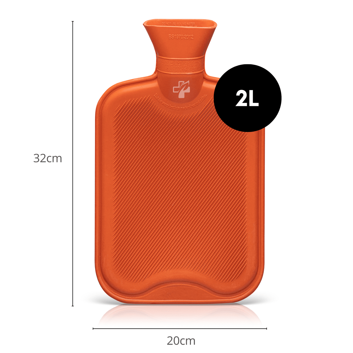 Large Hot Water Bottle - Natural Rubber Warmer - 2L litre