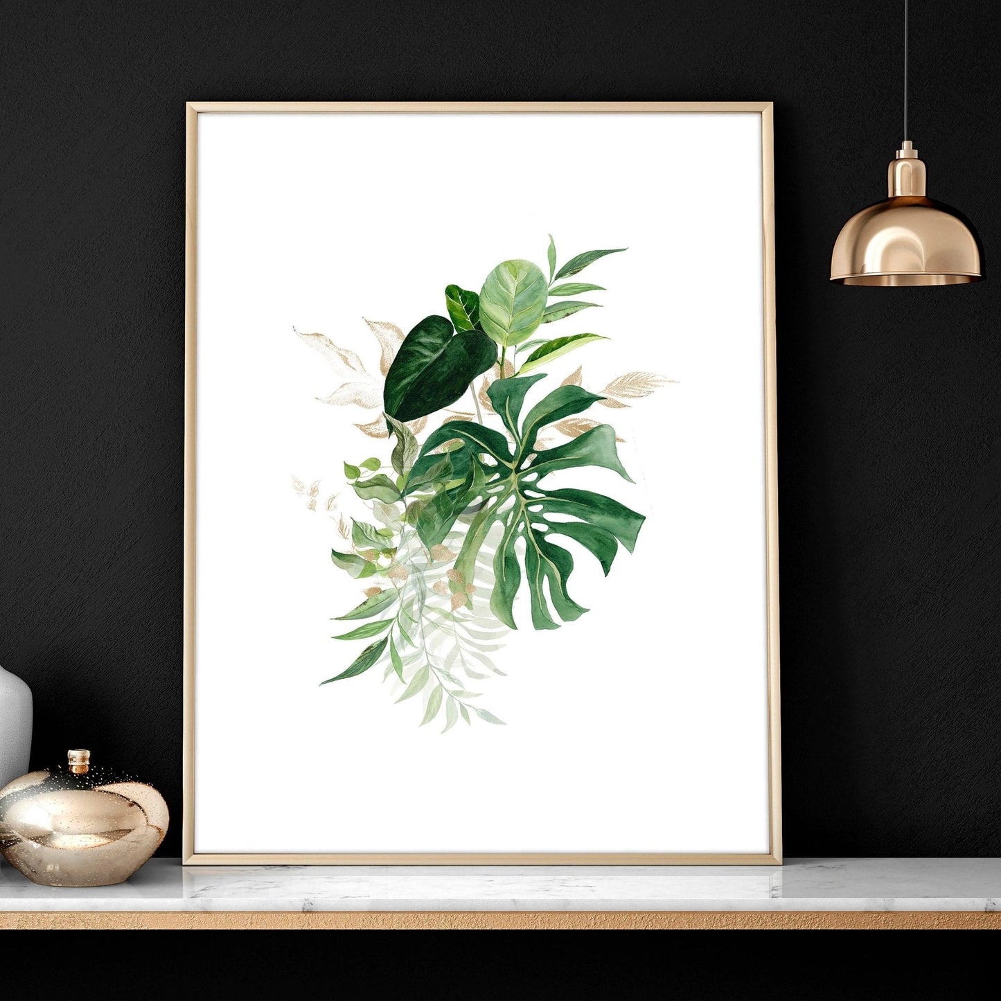 Large prints for living room | set of 3 Tropical wall art prints