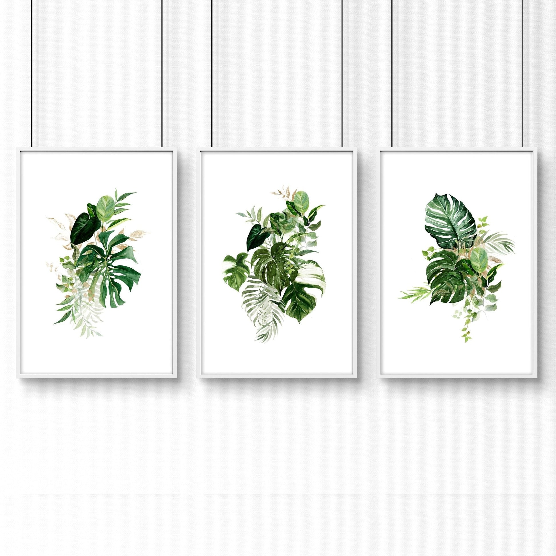 Large prints for living room | set of 3 Tropical wall art prints