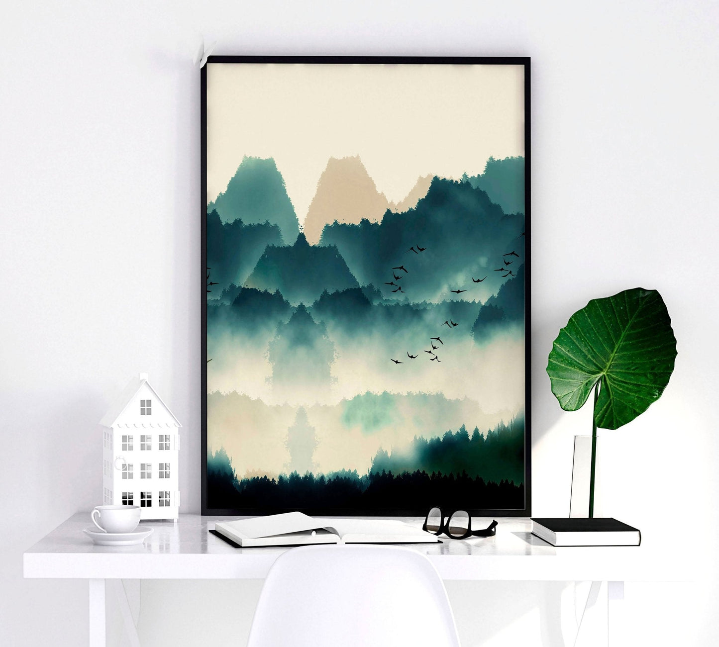 Set of 3 framed prints | Large Scandinavian wall art