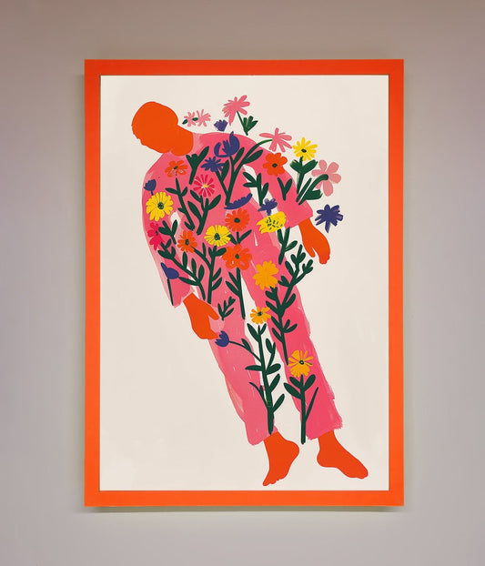 Laying In The Flowers Framed Poster