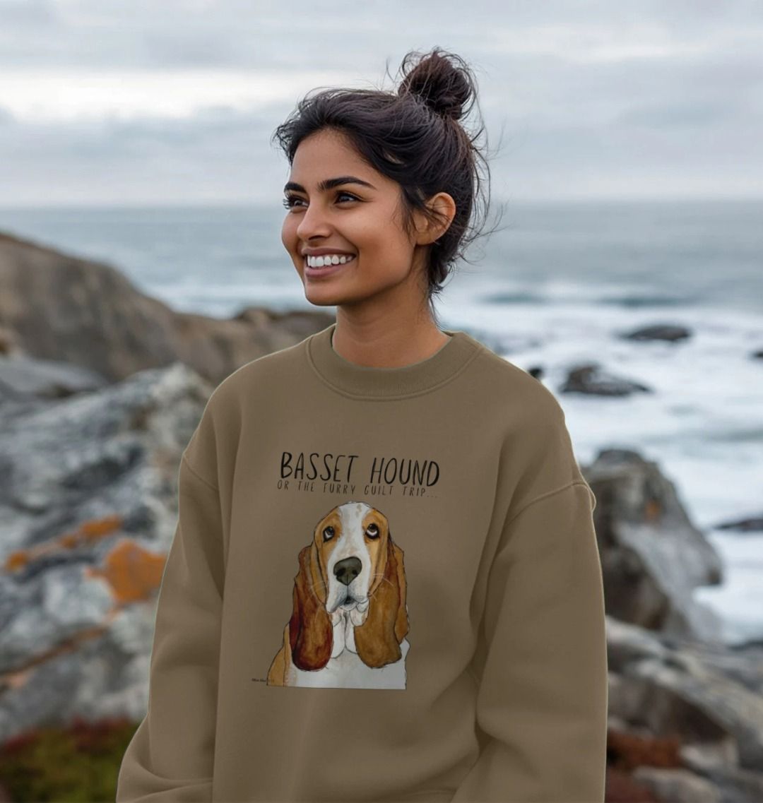 Basset Hound Women’s Oversized Sweatshirt: Cozy, Stylish & Full of Guilt!