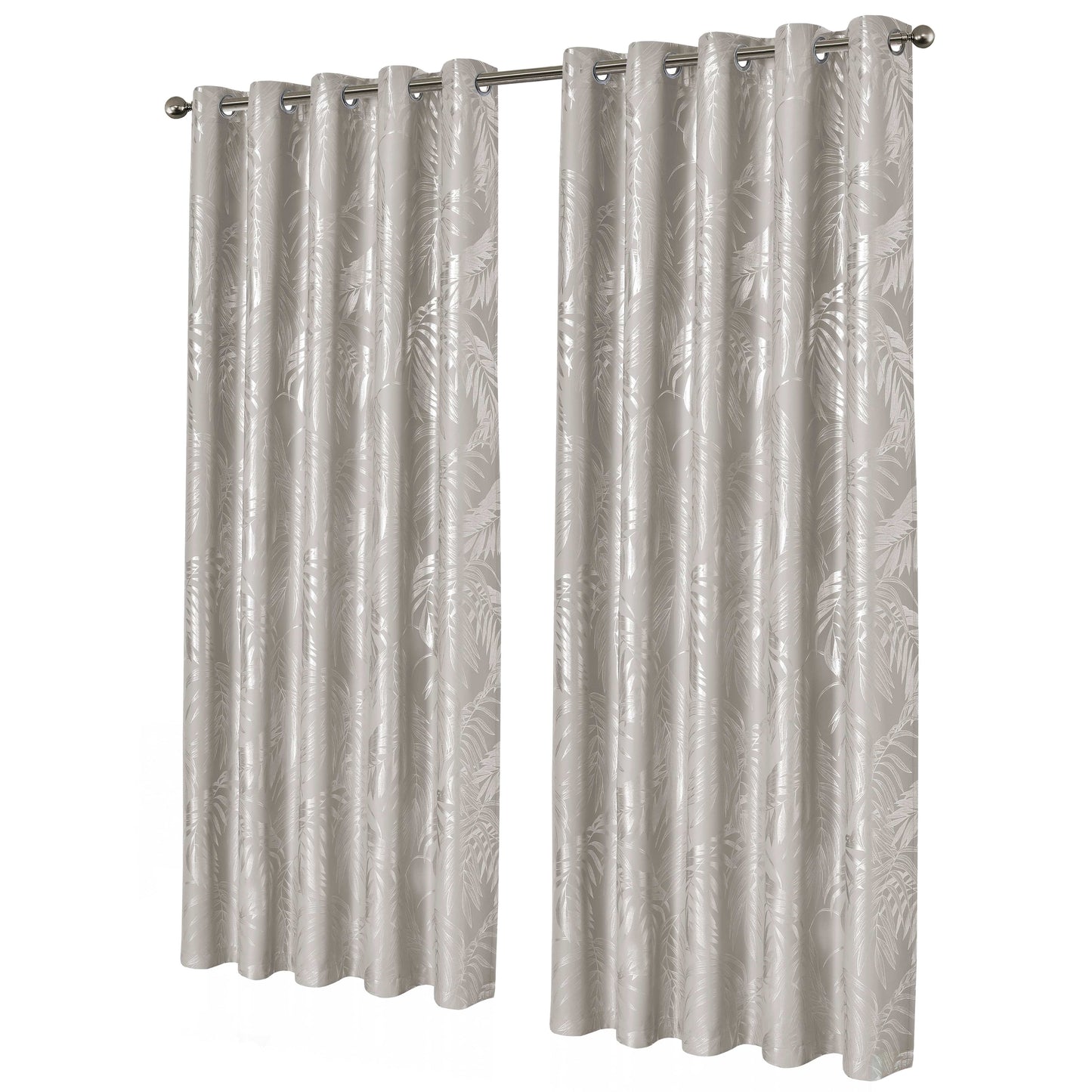 OLIVIA ROCCO Leaf Natural Sparkle Blackout Curtains Super Soft Thermal Insulated Eyelet