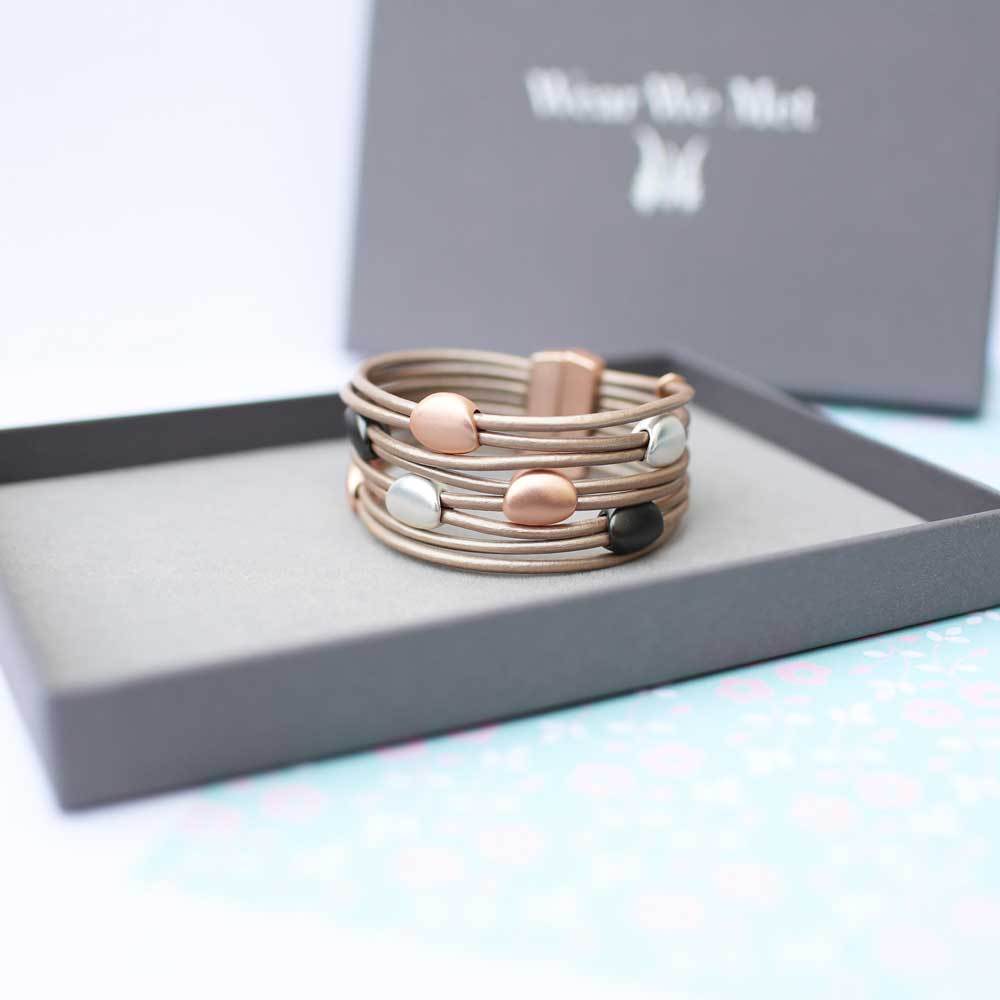 Leather Pebble Bracelet