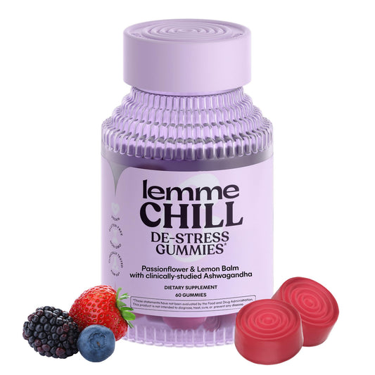 Lemme Chill Stress Relief Gummies - 300mg KSM-66 Ashwagandha, Gluten-Free, Non-GMO, Mixed Berry (60 Count)