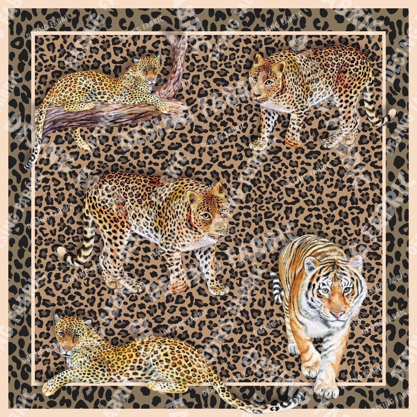 Leopard Print Crepe Fabric by Metre