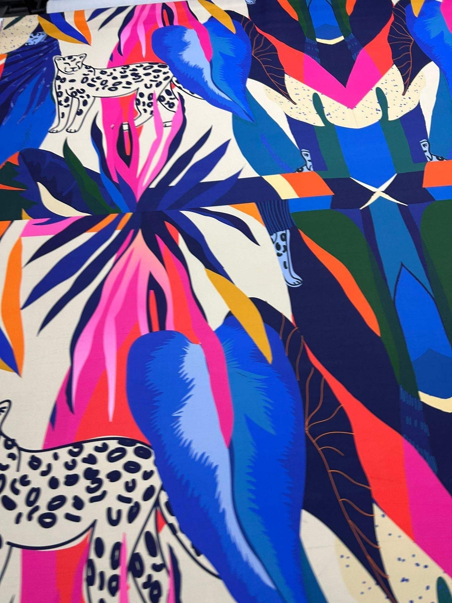 Leopard and Tropical Pattern Fabric by Metre