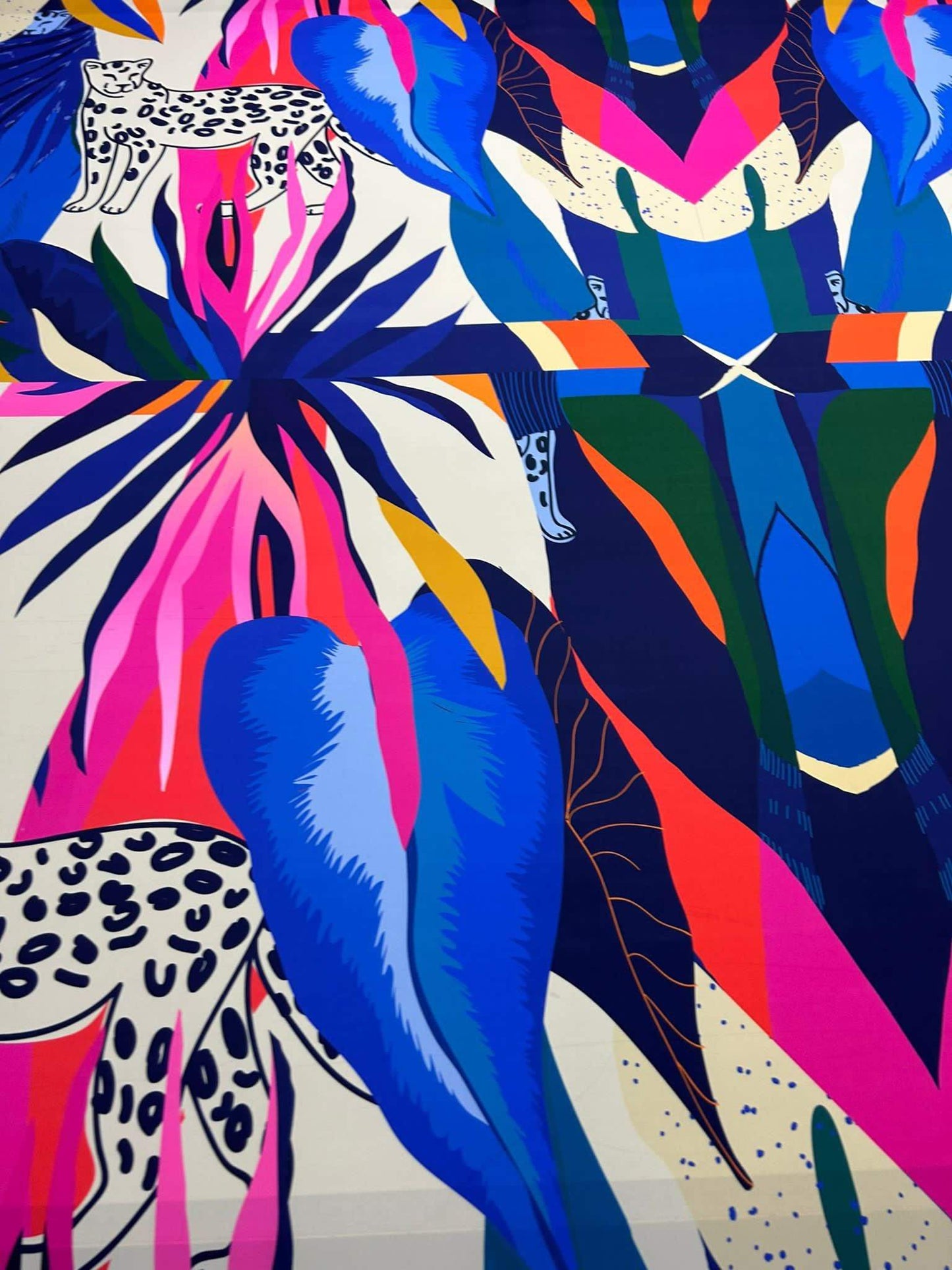 Leopard and Tropical Pattern Fabric by Metre