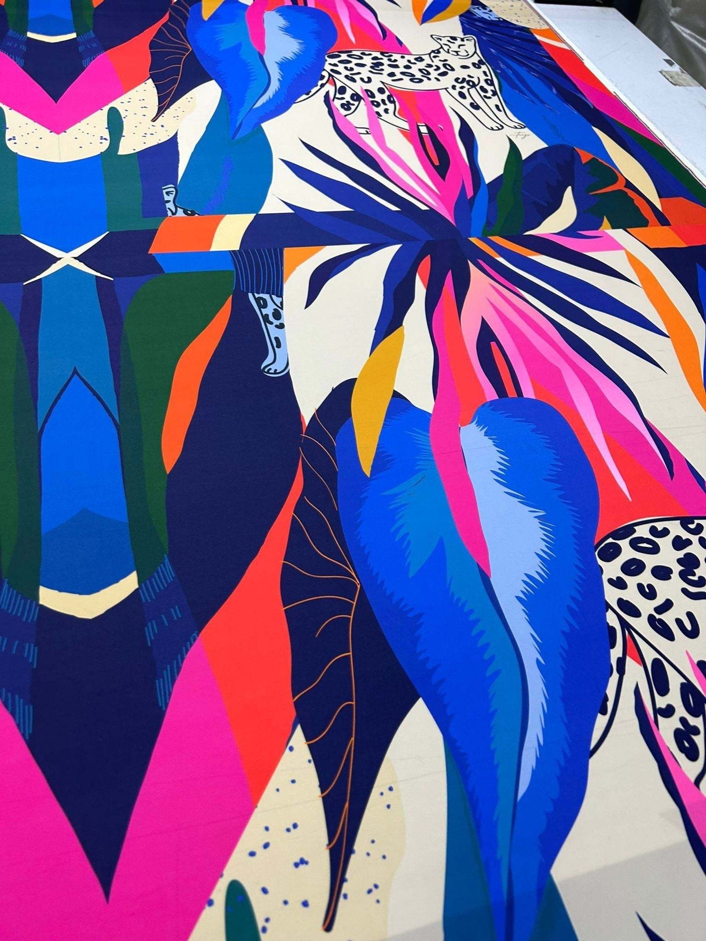 Leopard and Tropical Pattern Fabric by Metre