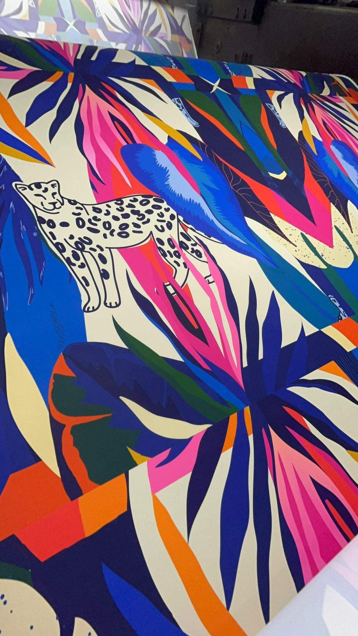 Leopard and Tropical Pattern Fabric by Metre