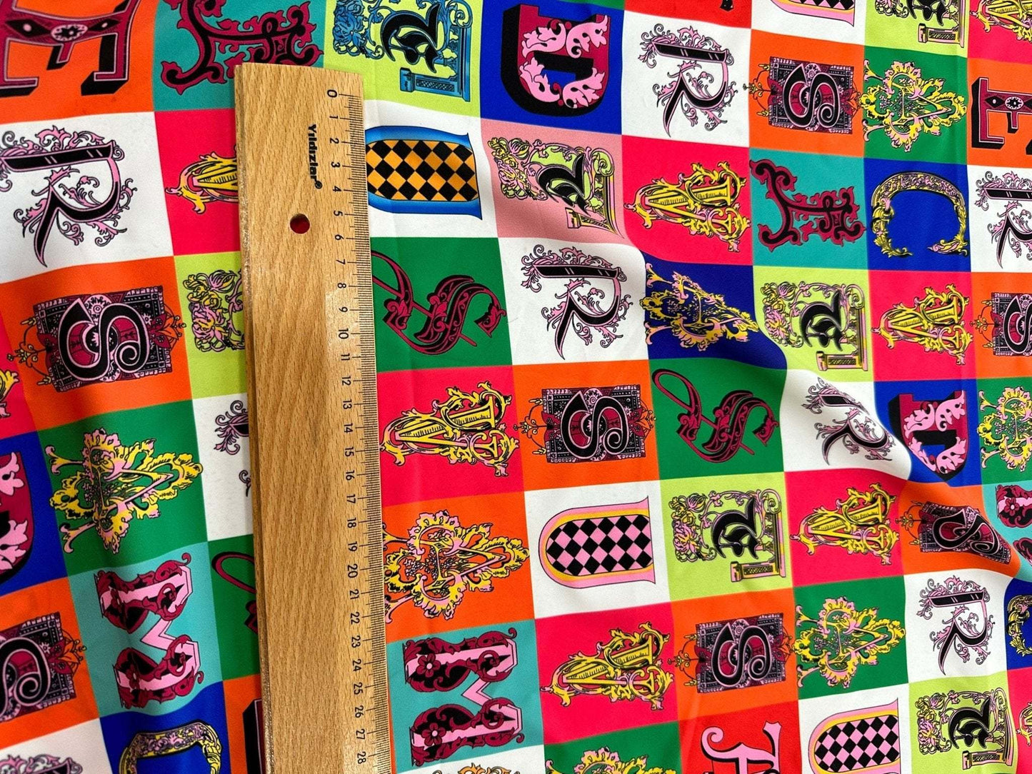 Letter Print Cotton Fabric By Metre