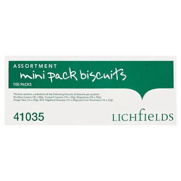Lichfields Assortment Mini Pack Biscuits 100 Packs