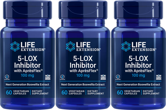 Life Extension 5-LOX Inhibitor with AprèsFlex 100 mg – 60 Vcaps (Pack of 3)
