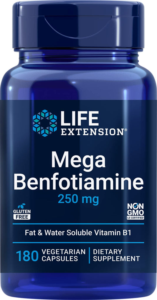 Life Extension Mega Benfotiamine 250 mg — 180 Veg Caps | Vitamin B1