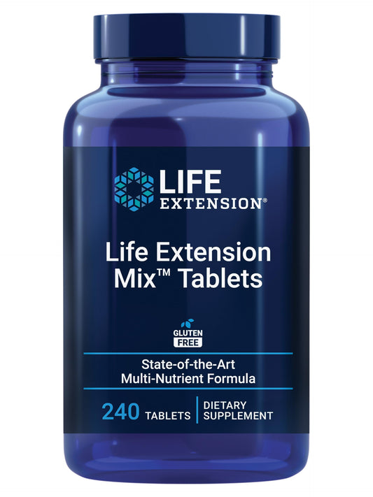 Life Extension Mix Tablets – High-Potency Multi-Nutrient Formula for Whole-Body Health (Gluten-Free, 240 Tablets)