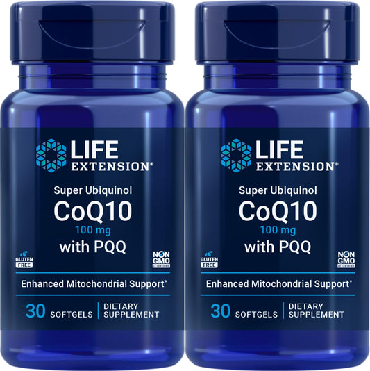 Life Extension Super Ubiquinol CoQ10 with PQQ, 30 Softgels – Pack of 2
