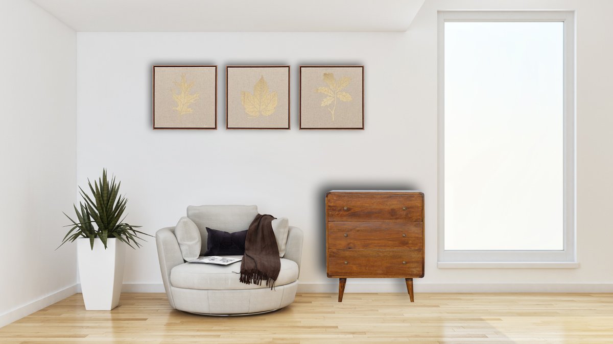 Curved Chestnut Chest of Drawers