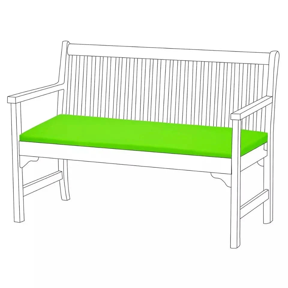Light Green Waterproof Garden Bench Cushion for 2 to 3 Seaters