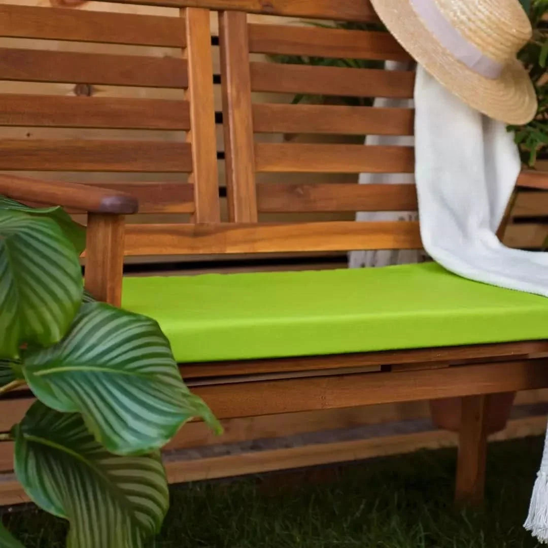 Light Green Waterproof Garden Bench Cushion for 2 to 3 Seaters