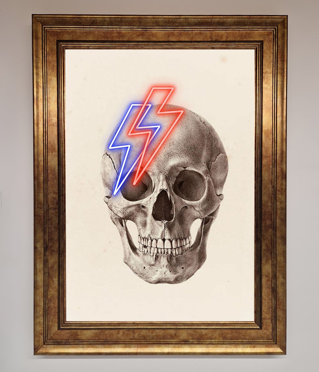 Lightning Skull Framed Print