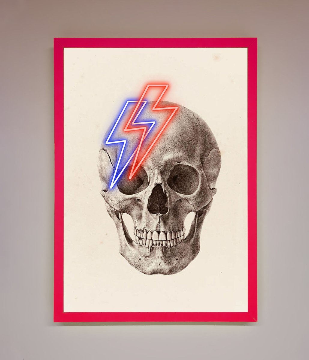 Lightning Skull Framed Print