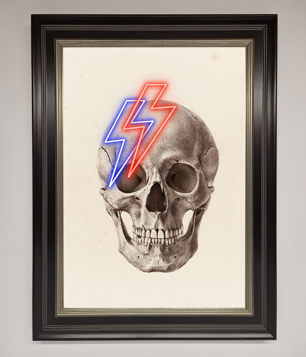 Lightning Skull Framed Print