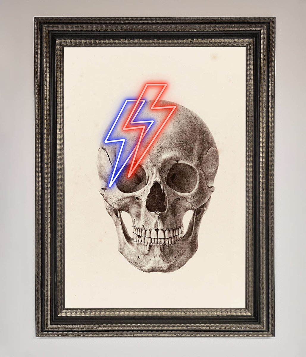 Lightning Skull Framed Print