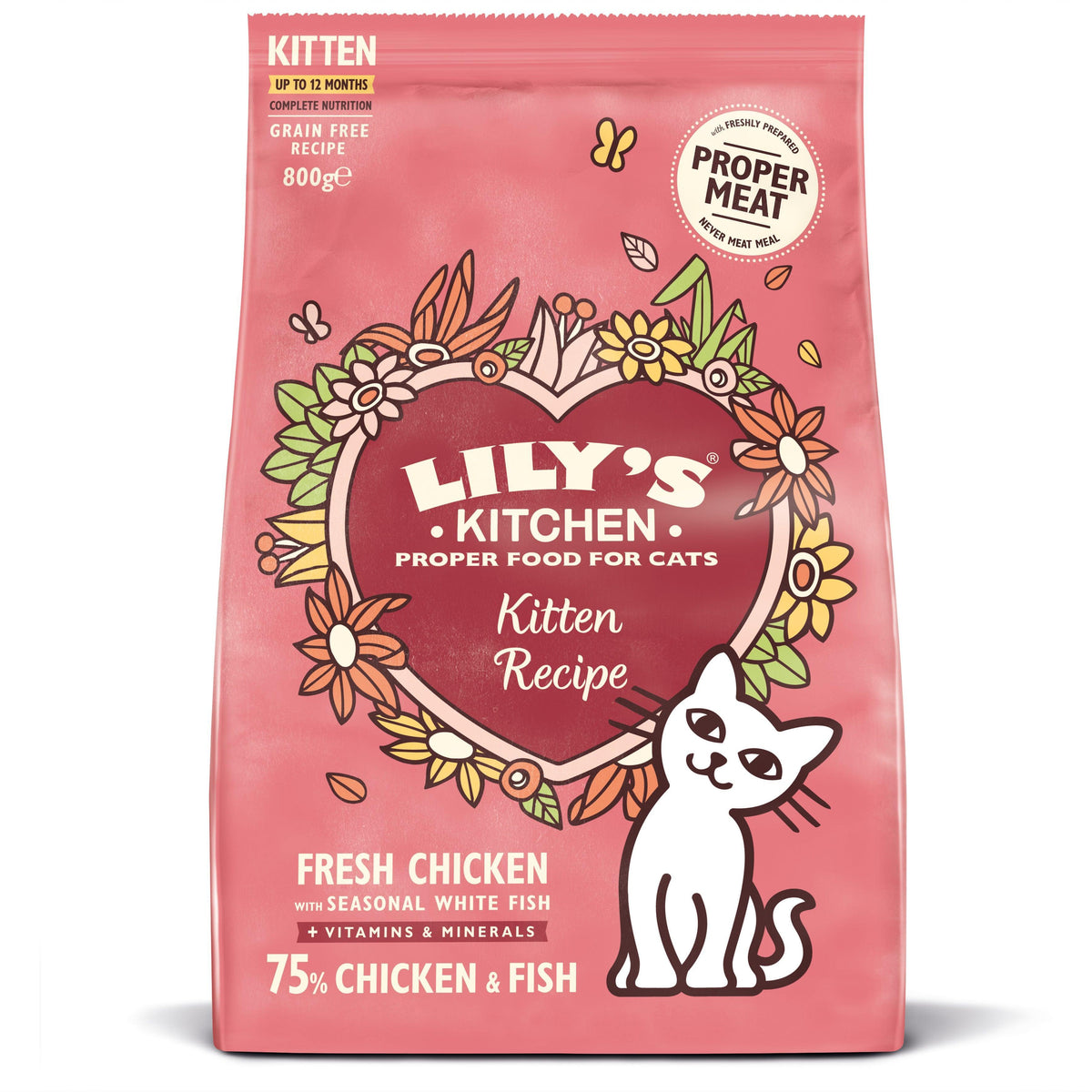 Lily's Kitchen Kitten Chicken and White Fish Dry Food 800g - Case of 4