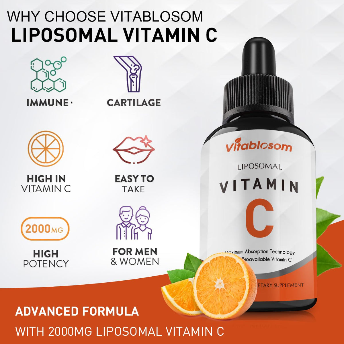 Liposomal Vitamin C 2000mg Liquid for Adults – Immune Support & Antioxidant