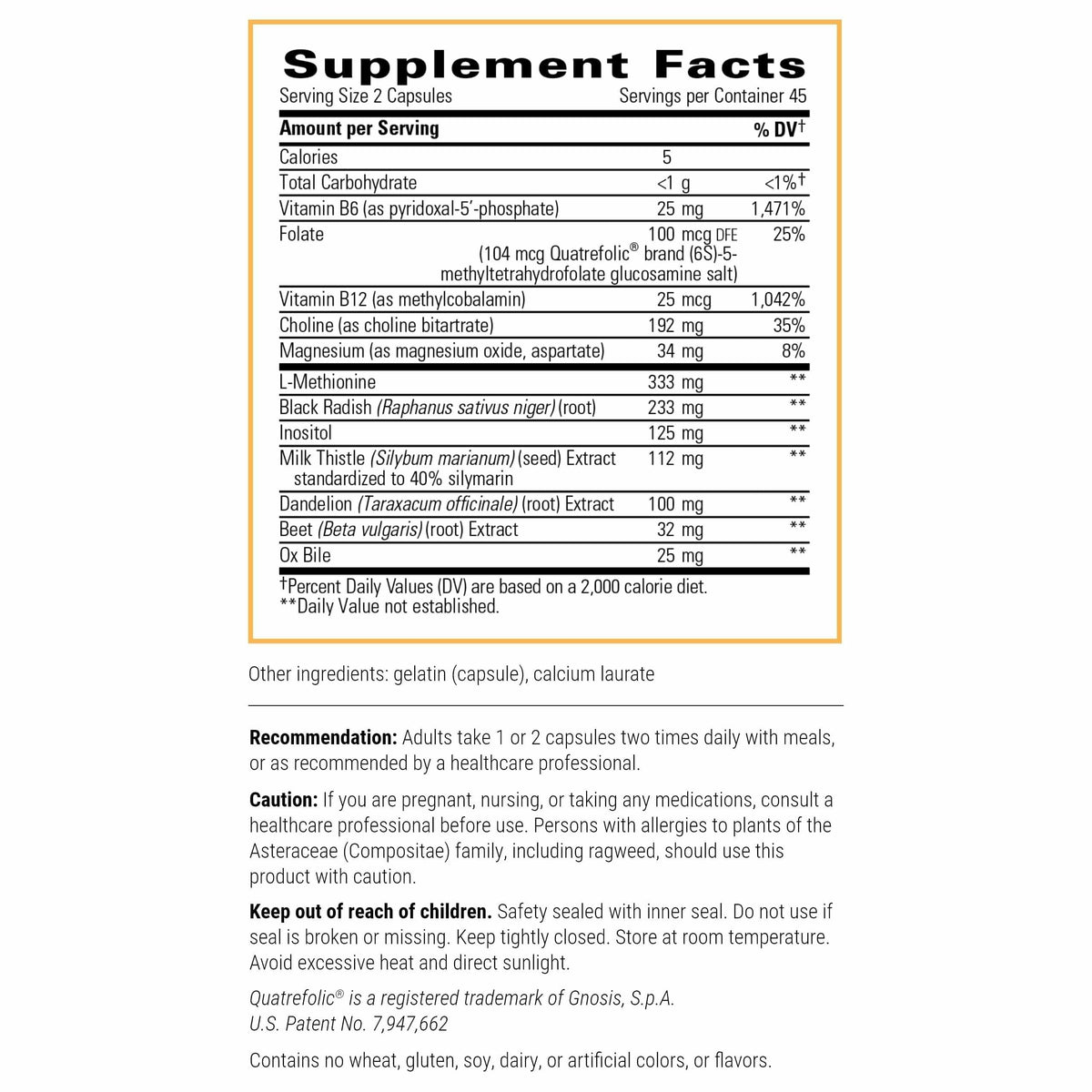Integrative Therapeutics Lipotropic Complex - Liver Support Supplement for Adults* | Milk Thistle, Vitamin B6 & B12 | Gluten-Free & Dairy-Free - 90 Count (45 Servings)