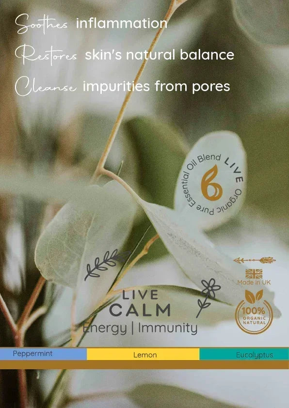Live Calm – Energy & Immunity Boost Blend with Eucalyptus, Lemon & Peppermint