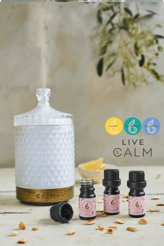 Aroma Diffuser with our Live Calm Oil Set - Energy & Immunity Boost