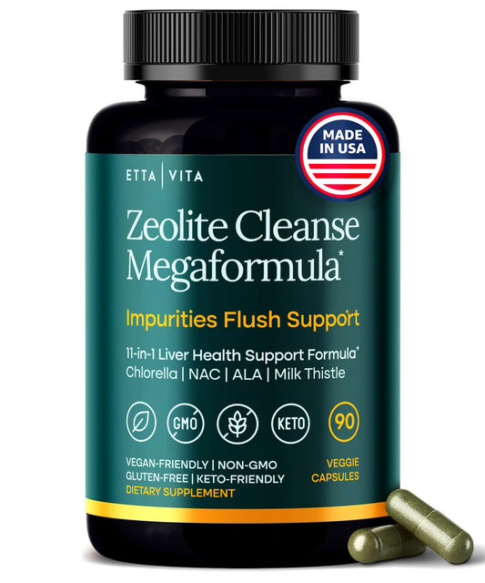 Liver Cleanse Detox & Repair - Zeolite Detox Supplement for Gut Health, Cognition & Natural Energy | Made in USA