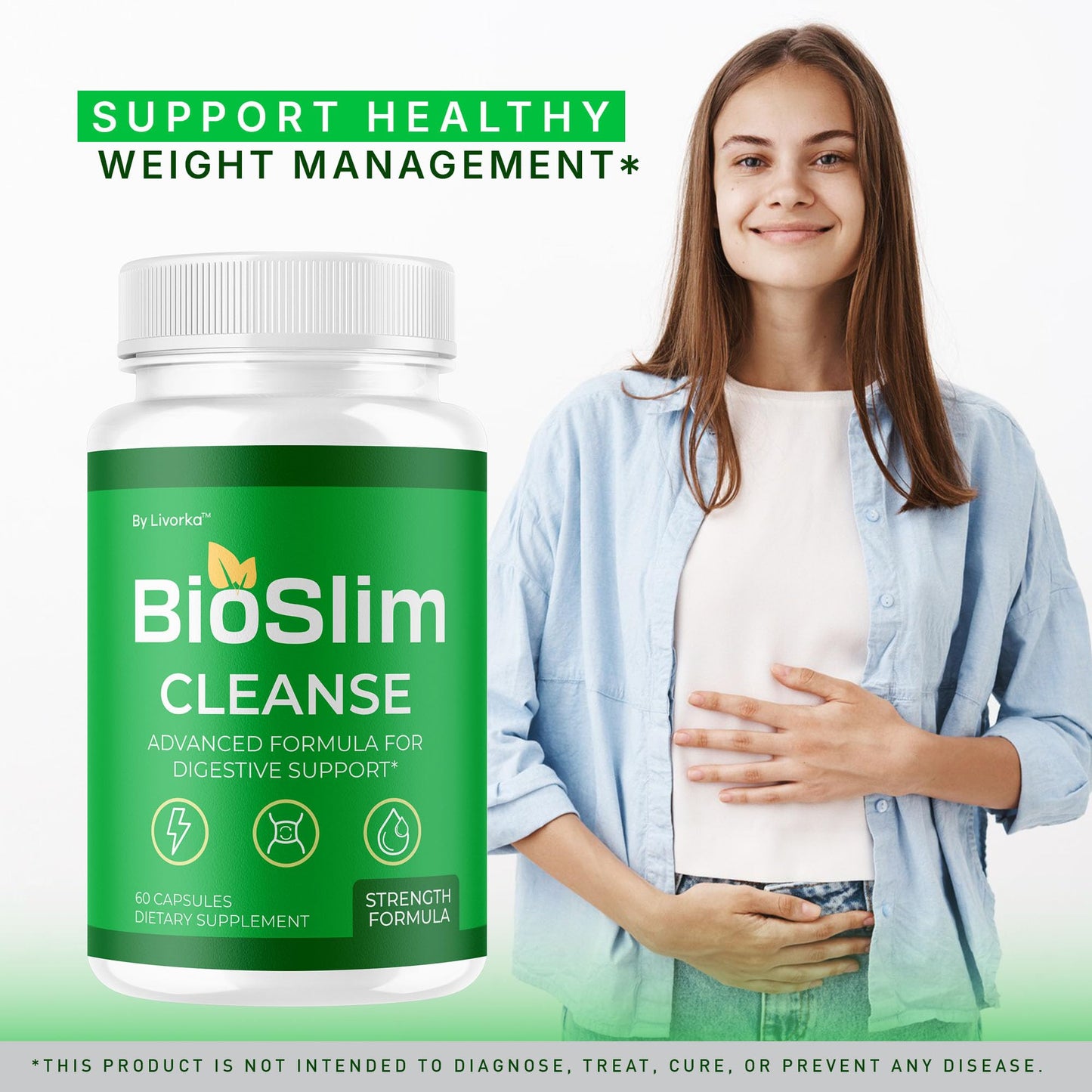 LIVORKA BioSlim Cleanse Capsules (2 Pack) Digestive Support & Wellness