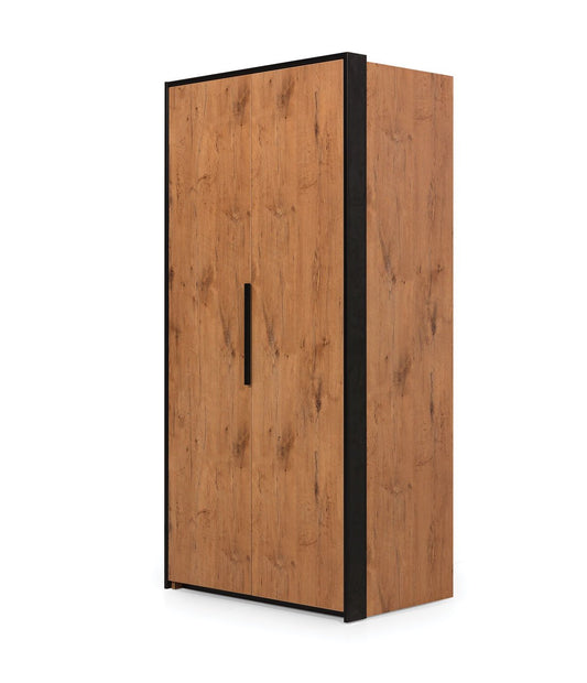 Loft Folding Door Wardrobe 104cm in Lancelot Oak