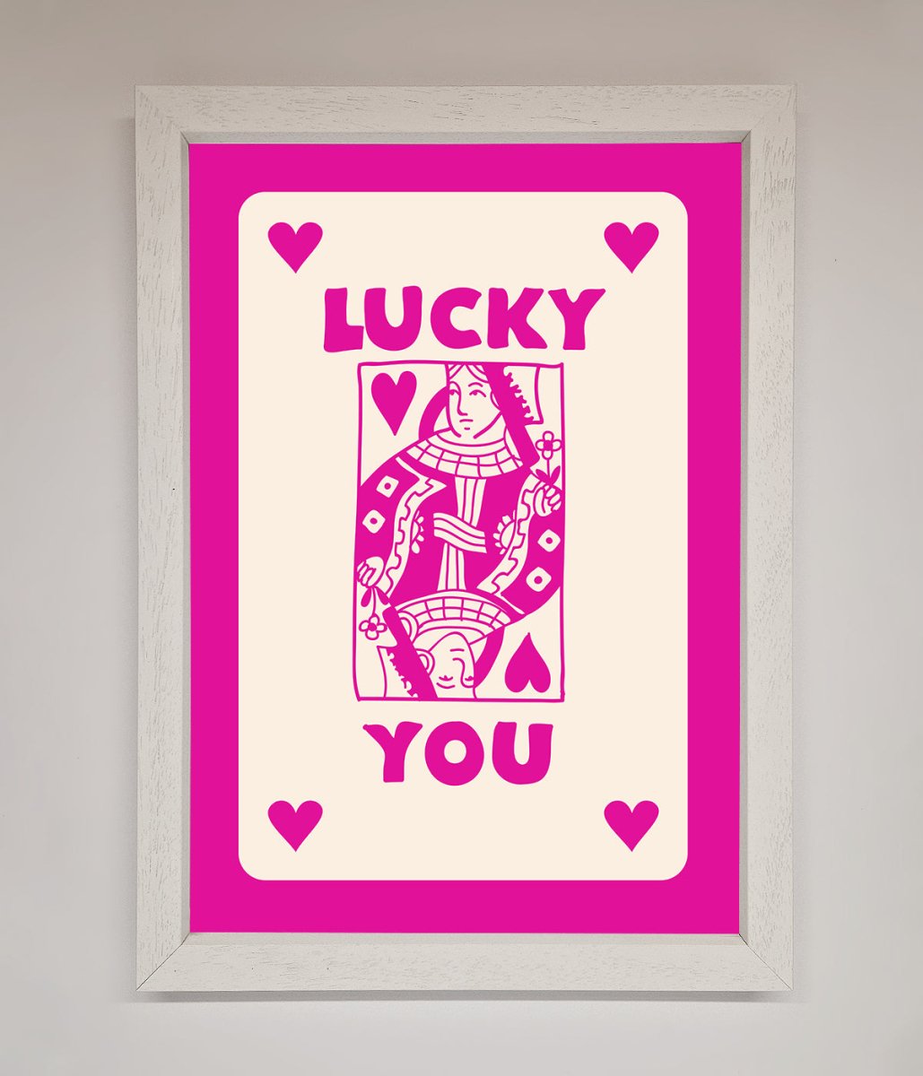 Lucky You Hot Pink Framed Poster