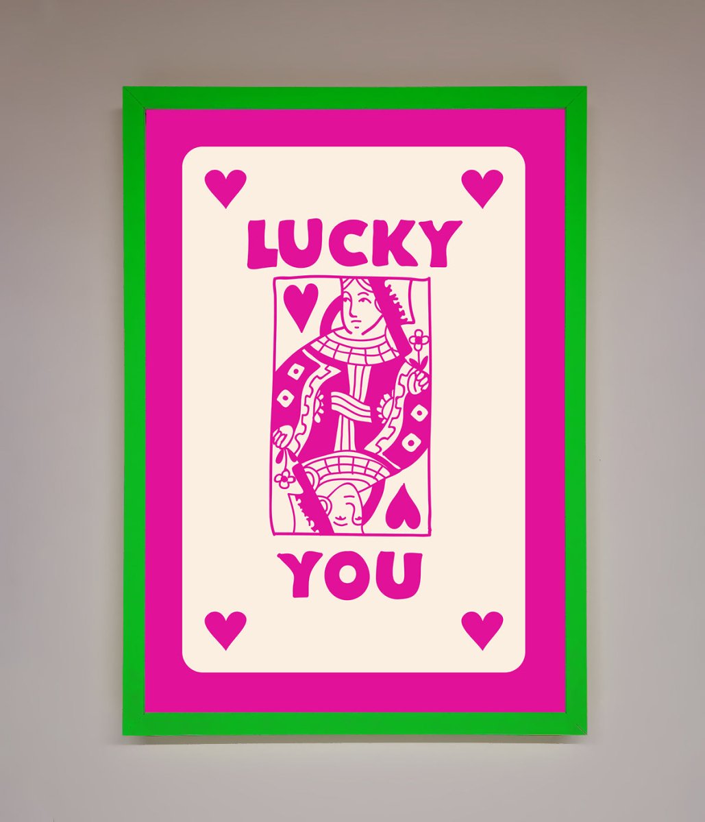 Lucky You Hot Pink Framed Poster