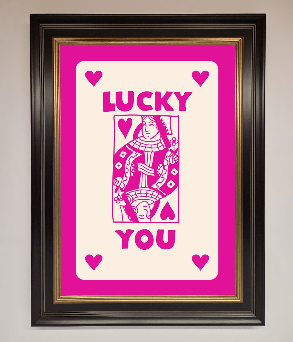 Lucky You Hot Pink Framed Poster