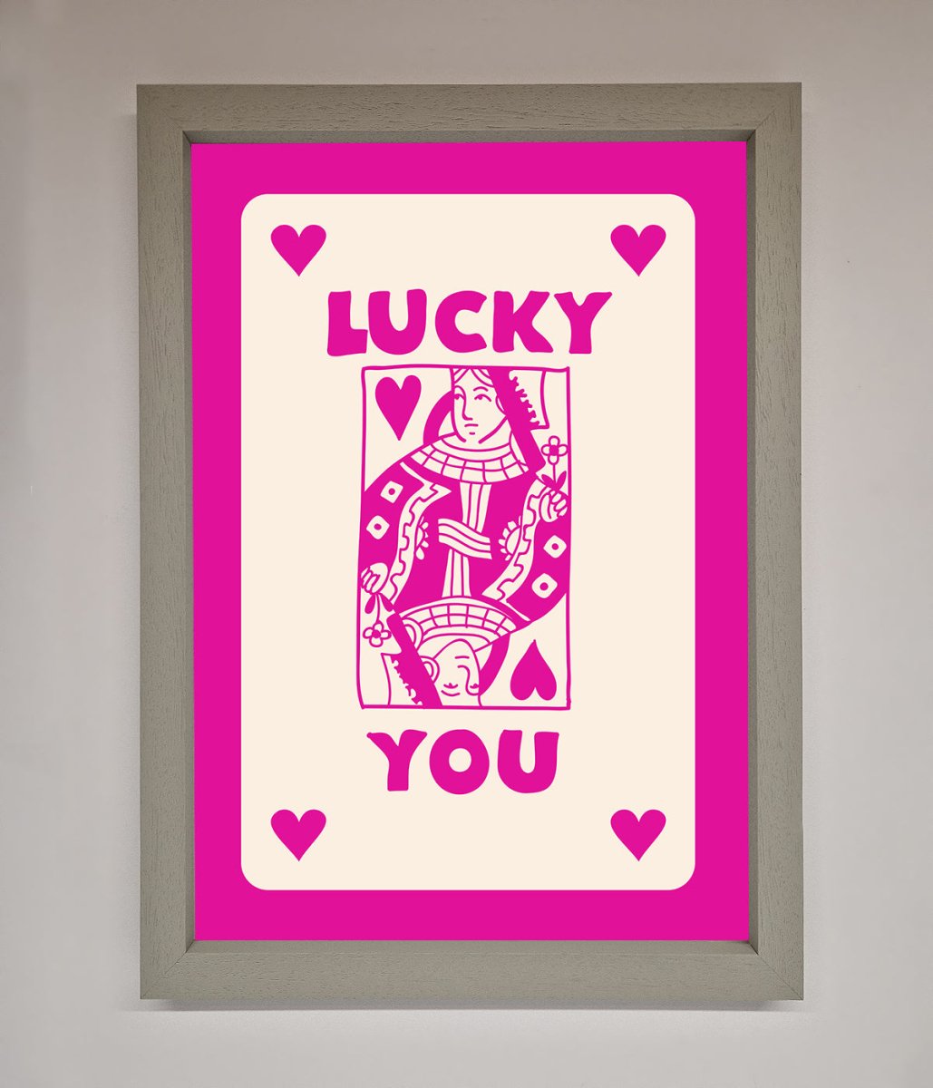 Lucky You Hot Pink Framed Poster