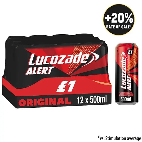 Lucozade Alert Original Energy Drink 500ml (Case of 12)