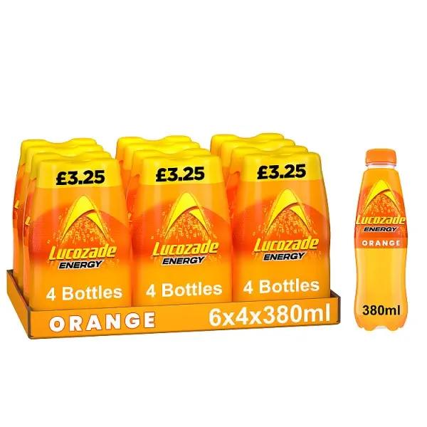 Lucozade Energy Drink Orange 4 x 380ml (Case of 6)