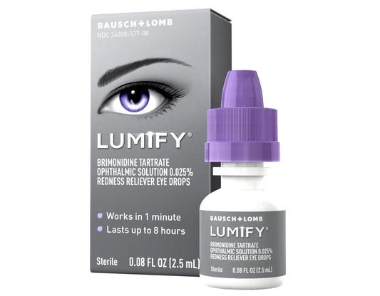 Lumify Redness Reliever Eye Drops 0.08 fl oz (2.5 mL) Pack of 6 | Bausch + Lomb
