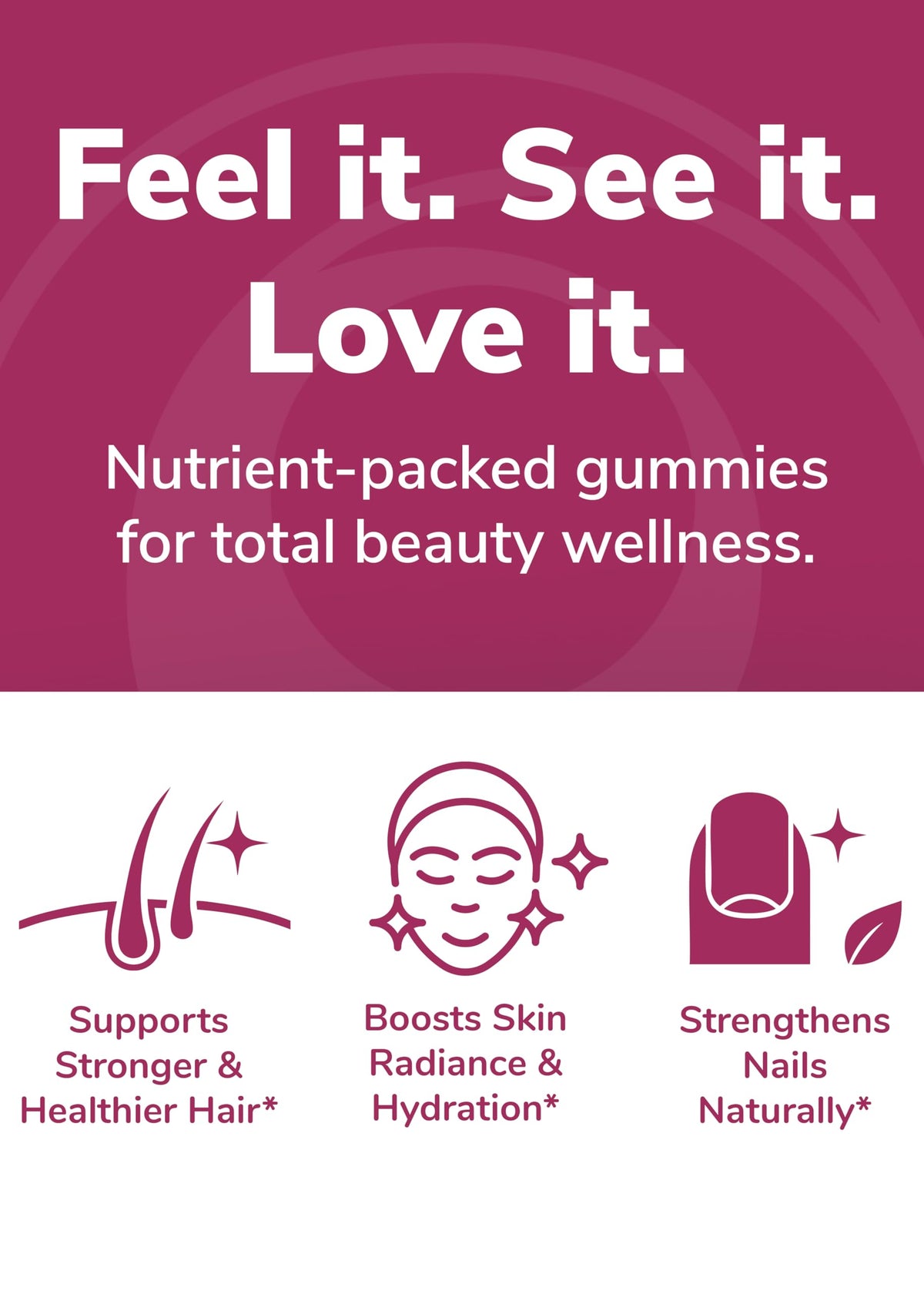Lunakai USA Made Hair Gummies – Biotin, Zinc & Horsetail | Hair Growth Vitamins 60ct