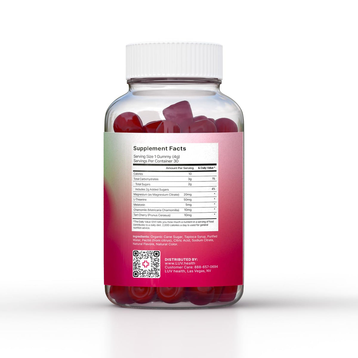 LUV health Sleep Gummies – Natural Sleep Aid with Magnesium, L-Theanine, Melatonin (30 count)