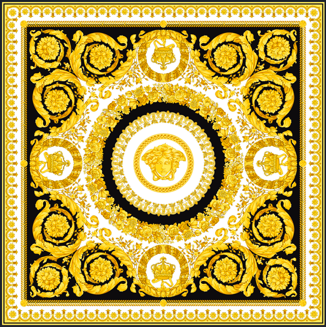 Luxurious Baroque Pattern Fabric in Black and Gold