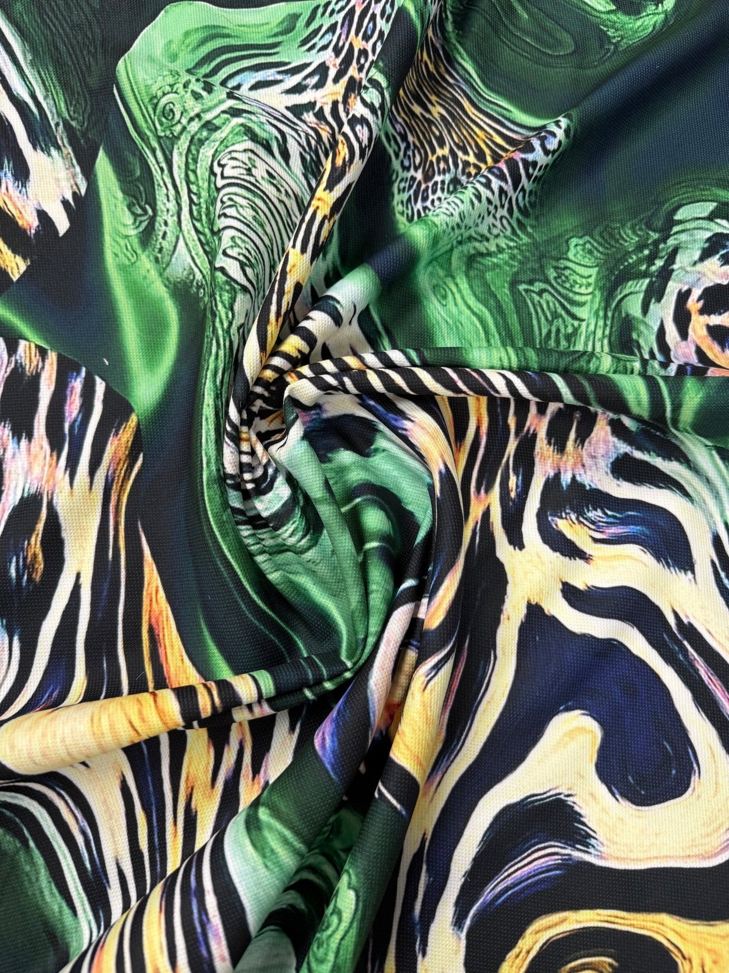 Luxury Green Leopard Print Fabric Sold by Metre