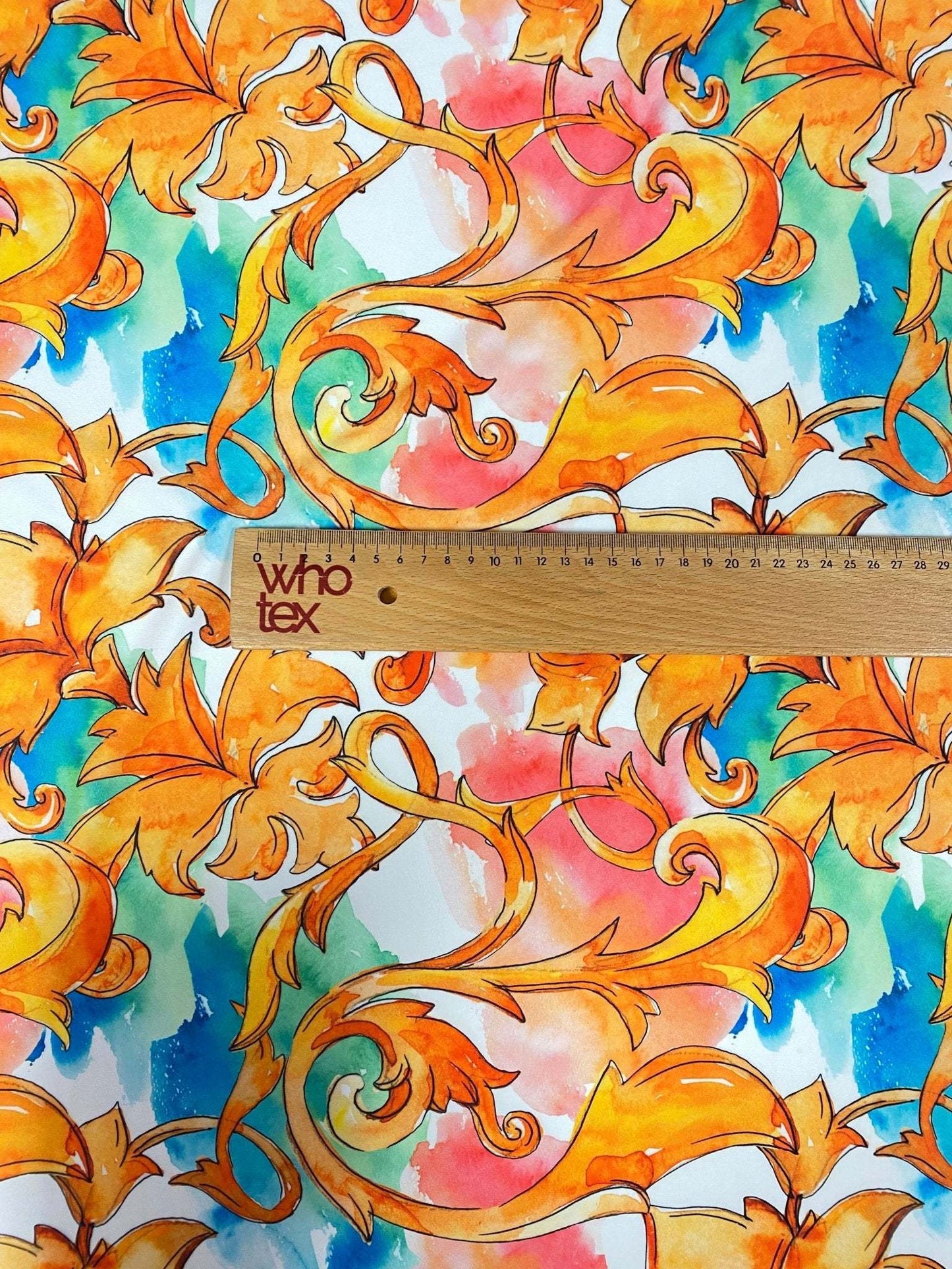 Luxury Ornate Medallion and Chain Print Fabric by Metre