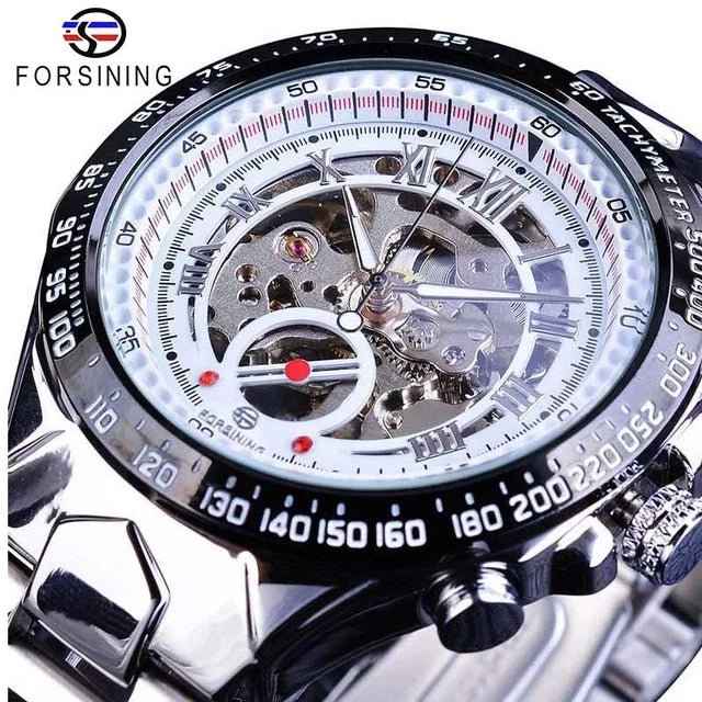 Luxury Waterproof Skeleton Watch for Men - Mechanical Hand Wind Design, Elegant Style